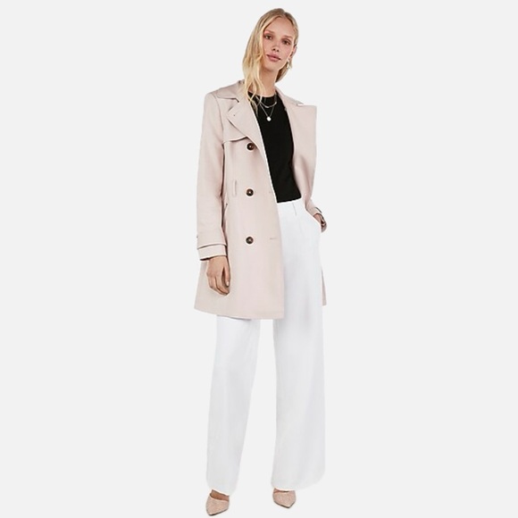 Express Jackets & Blazers - Express Classic Double Breasted Trench Coat light pink